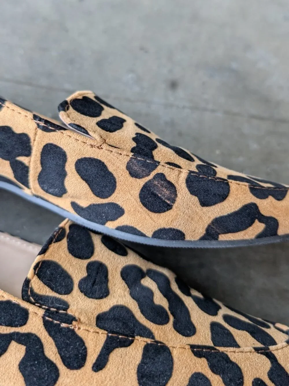 ASOS London Rebel Pointed Toe Loafers in Leopard Print size 40 wide fit